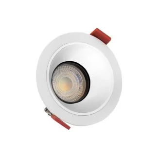 SPECTRUMLED SLIP001018 Oczko sufitowe FIALE COMFORT ANTI - GLARE GU10 OCZKO GU10 250V IP20 FI85x50mm BIAŁY okrągła środek srebrny ruchoma