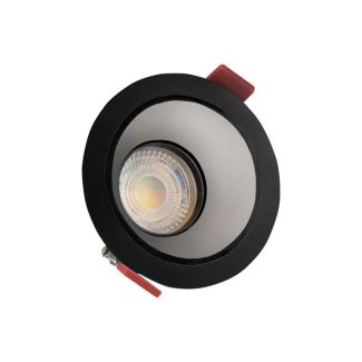 SPECTRUMLED SLIP001020 Oczko sufitowe FIALE COMFORT ANTI - GLARE GU10 OCZKO GU10 250V IP20 FI85x50mm CZARNY okrągła środek srebrny ruchoma