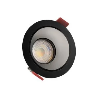 SPECTRUMLED SLIP001020 Oczko sufitowe FIALE COMFORT ANTI - GLARE GU10 OCZKO GU10 250V IP20 FI85x50mm CZARNY okrągła środek srebrny ruchoma