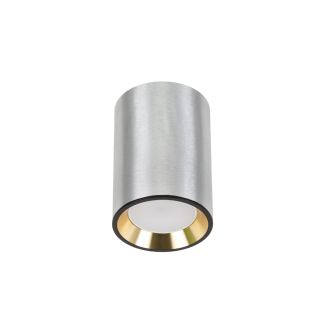 SPECTRUMLED SLIP005014 Lampa Sufitowa CHLOE GU10 MINI NATYNKOWA GU10 250V IP20 70x100mm SREBRNY, ŚRODEK ZŁOTY okrągła