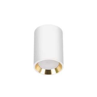 SPECTRUMLED SLIP005015 Lampa Sufitowa CHLOE GU10 MINI NATYNKOWA GU10 250V IP20 70x100mm BIAŁY, ŚRODEK ZŁOTY okrągła