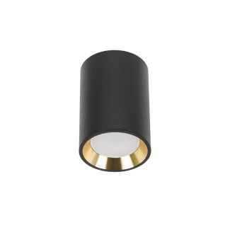 SPECTRUMLED SLIP005016 Lampa Sufitowa CHLOE GU10 MINI NATYNKOWA GU10 250V IP20 70x100mm CZARNY, ŚRODEK ZŁOTY okrągła