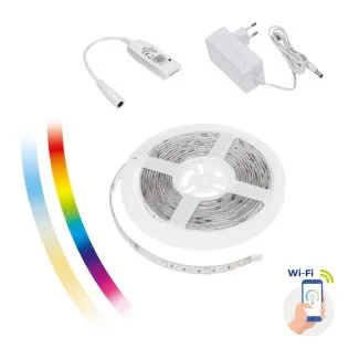 SPECTRUMLED 14493 Żarówka ZESTAW PASEK LED 17W/5m RGBW+CCT+DIM (5m rolka) w silikonie+kontroler+zasilacz Wi-Fi Spectrum SMART