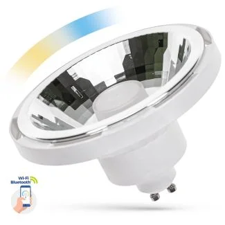 SPECTRUMLED 14512 Żarówka LED AR111 GU10 SMD 230V 10W BIAŁY 30st CCT+DIM Wi-Fi/BT Spectrum SMART