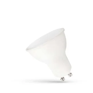 SPECTRUMLED 14593 Żarówka LED GU10 230V 7,5W SMD NW z MLECZNĄ SZYBKĄ biała plastikowa SPECTRUM