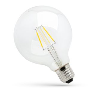 SPECTRUMLED 14642 Żarówka LED GLOB G125 E-27 230V 8.5W COG WW CLEAR DIMMABLE SPECTRUM