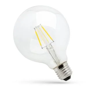 SPECTRUMLED 14642 Żarówka LED GLOB G125 E-27 230V 8.5W COG WW CLEAR DIMMABLE SPECTRUM