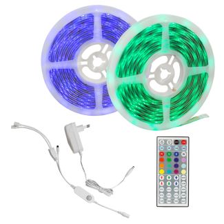 SPECTRUMLED 16827 Pasek LED ZESTAW PASEK LED 26W/10m RGB (2x5m rolka) w silikonie+kontroler+pilot+czujnik+zasilacz Spectrum