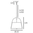 COSMOLIGHT Lampa wisząca SAVANNAH P03538BR-WH