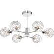 DAR TYK6450 TYKA 6LT SEMI FLUSH POL CHR GLASS WIRE SHDS