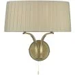 DAR CRI0929 CRISTIN 2LT WALL LIGHT ANT BRA CW TAUPE RIBBON SHD