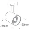 ONE LIGHT 65646T/B/W Lampiri czarny track spot COB LED 3000K 8W AC LED