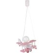 HELLUX 1041022 Lampa wisząca Samolot mały różowo-biały