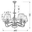 CANDELLUX 35-55064 DIVA ZWIS 5X40W E14 CHROM/MIEDŹ