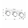 CANDELLUX 93-13316 CRAZY LAMPA SUFITOWA LISTWA CZARNY 3X15W GU10 KLOSZ BEZBARWNY