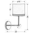 CANDELLUX 21-31115 TIDA KINKIET 1X40W E14 CHROM/ABAŻUR PŁÓTNO/SKÓRA