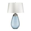 ELSTEAD Lena LENA-TL-L-BLUE-OWSS 2 Light Large Blue Table Lamp with Off-white Shade