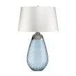 ELSTEAD Lena LENA-TL-L-BLUE-OWSS 2 Light Large Blue Table Lamp with Off-white Shade