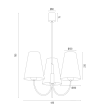 ARGON 6268 SAFIANO żyrandol 3 pł. biały, czarny