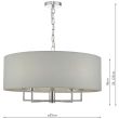 DAR JAM0539 JAMELIA 5LT PENDANT POL CHR SHADELIER