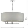 DAR JAM0539 JAMELIA 5LT PENDANT POL CHR SHADELIER