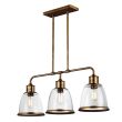 ELSTEAD Hobson FE-HOBSON-3P-AB 3 Light Island Chandelier Aged Brass