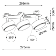 ANTIGO Lampa wpuszczana Drop in 3 - Czarna 3262