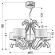 CANDELLUX 35-33918 AMBROSIA 3 ZWIS 5X40W E14 + 43,4W LED MIEDZIANY