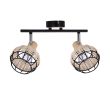 CANDELLUX 92-12203 TAJGA LAMPA SUFITOWA LISTWA CZARNY+DREWNIANY 2X40W E14 KLOSZ CZARNY+DREWNIANY