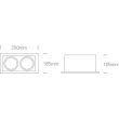 ONE LIGHT 51230/B/C Piges 2 czarny wpuszczany downlight COB LED 4000K 2x30W