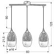 CANDELLUX 33-51585 CELIA ZWIS 3X60W E27 SREBRNY
