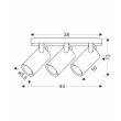 CANDELLUX 93-28136 Gary lampa sufitowa listwa czarny 3x15W GU10 klosz czarny+złoty