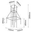 ANTIGO Lampa wisząca alha H - (750 mm) Czarna 9010