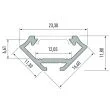 LED LABS 10-0030-10 Profil LED LUMINES typ C surowy 1 m