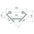LED LABS 10-0030-20 Profil LED LUMINES typ C surowy 2,02 m