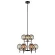 MARKSLOJD 107921 CROWN lampa wisząca 9L Czarna/Przydymiony
