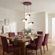 EMIBIG 1761/3 FLORA 3PREM BURGUNDY OPAL Lampa wisząca
