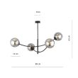 EMIBIG 1100/4 LAMPA SUFITOWA HUNTER 4 BLACK/GRAFIT