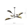 EMIBIG 1106/6 LAMPA SUFITOWA LOTUS 6 BLACK/GOLD