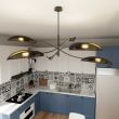 EMIBIG 1106/6 LAMPA SUFITOWA LOTUS 6 BLACK/GOLD