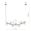 EMIBIG 1296/7 RITZ 7 BL TRANSPARENT Lampa wisząca
