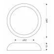 CANDELLUX 14-32805 Calabria lampa sufitowa plafon czarno drewniany 24W LED 40x32 cm klosz biały