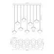 EMIBIG 1490/9 RITUAL 9 BLACK Lampa wisząca