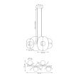 EMIBIG 1491/4 ELEMENTI 4 BLACK Lampa wisząca