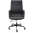 King Home A022.BLACKL Fotel biurowy AERON PRESTIGE PLUS czarny - skóra naturalna, aluminium