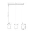 EMIBIG 1613/3 EGO 3 BL WHITE Lampa wisząca