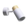 CANDELLUX 91-27702 Claro lampa kinkiet biały 1x15W GU10 klosz biały+drewniany