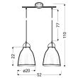 CANDELLUX 32-35813 PENSILVANIA 20 2X60W E27 BIAŁY