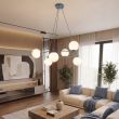 EMIBIG 1830/6 AZURA 6 DUSTY BLUE OPAL Lampa wisząca