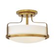 ELSTEAD Harper HK-HARPER-SFS-HB Small Semi-Flush - Heritage Brass